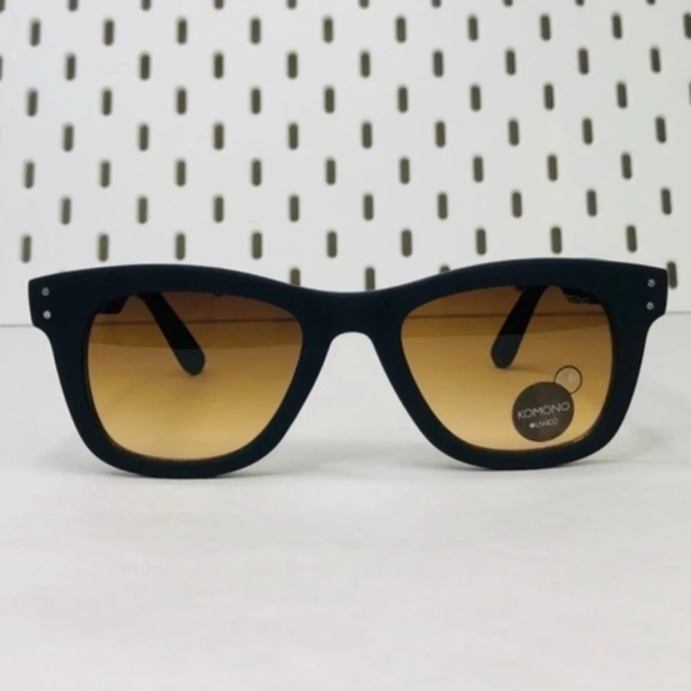 Komono Sunglasses Matte Black - Brown Gradient Lenses | Unisex Allen Rubber